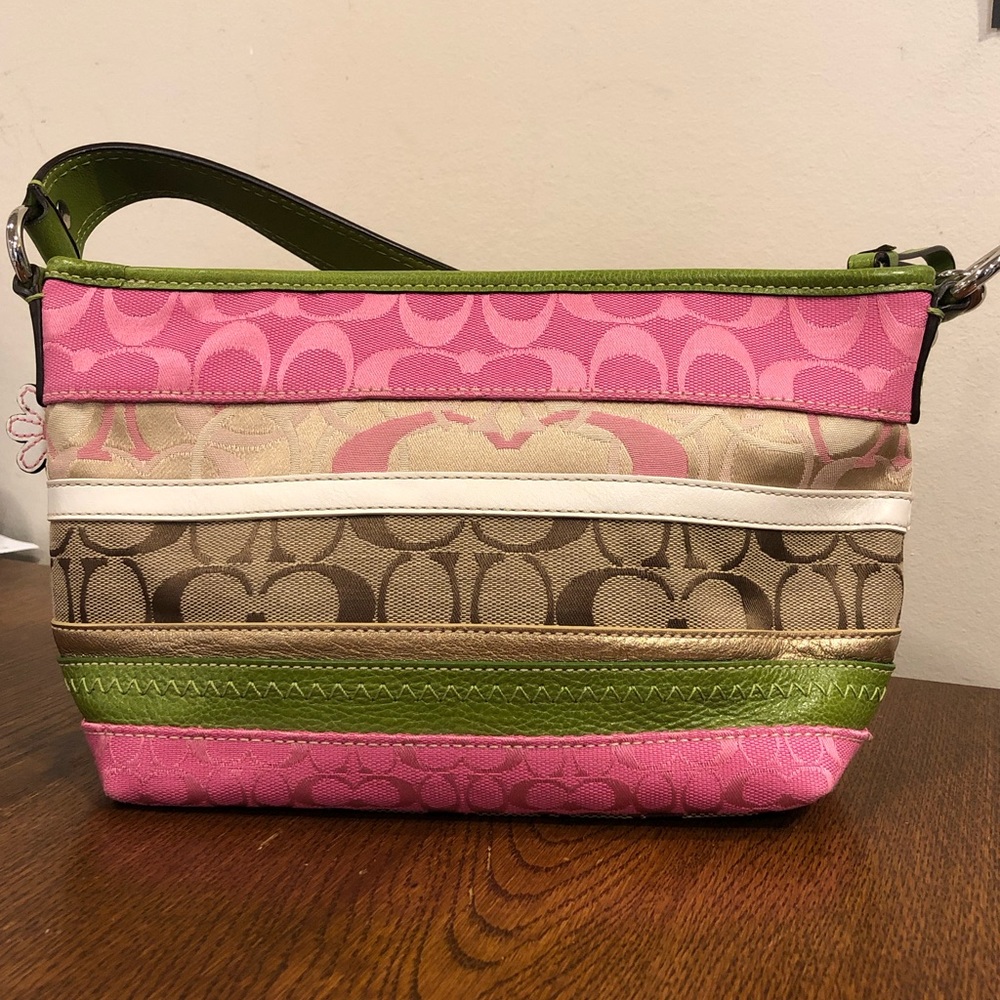 SOLD - COACH bleaker boho signature multistripe